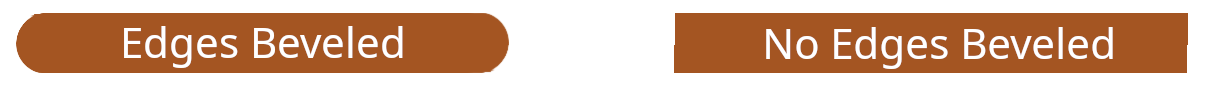 Comparison of beveled vs non-beveled leather edge showing rounded chamfer